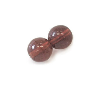 10mm Round Glass Beads, Carnelian (Qty: 15)